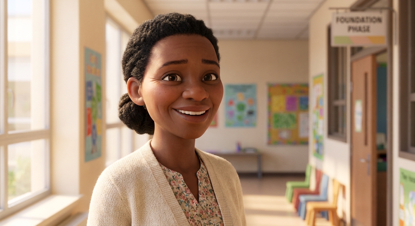 Headshot of Mrs. Tshepiso Mokoena, Head of Foundation Phase, in a light cardigan smiling warmly
